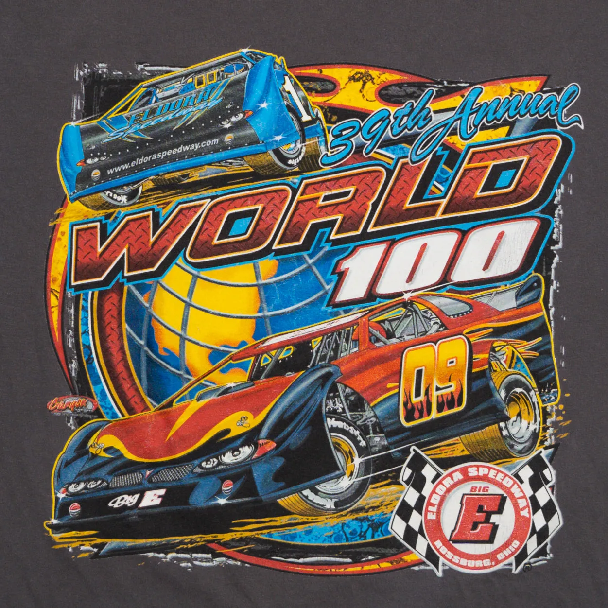 '09 World 100 Eldora Speedway Racing Tee (M)