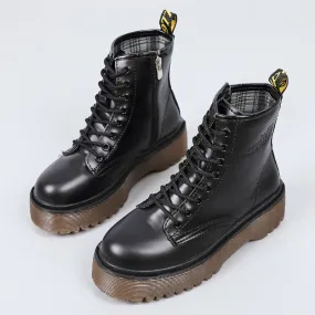 2020 Leather Boots For Martin Boots Platform Shoes Women Boots Motorcycle Shoes Ankle Boots For Women Booties Botas Mujer