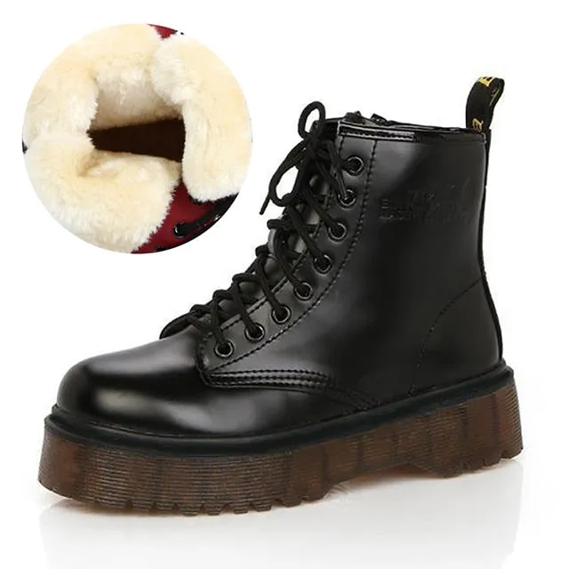 2020 Leather Boots For Martin Boots Platform Shoes Women Boots Motorcycle Shoes Ankle Boots For Women Booties Botas Mujer