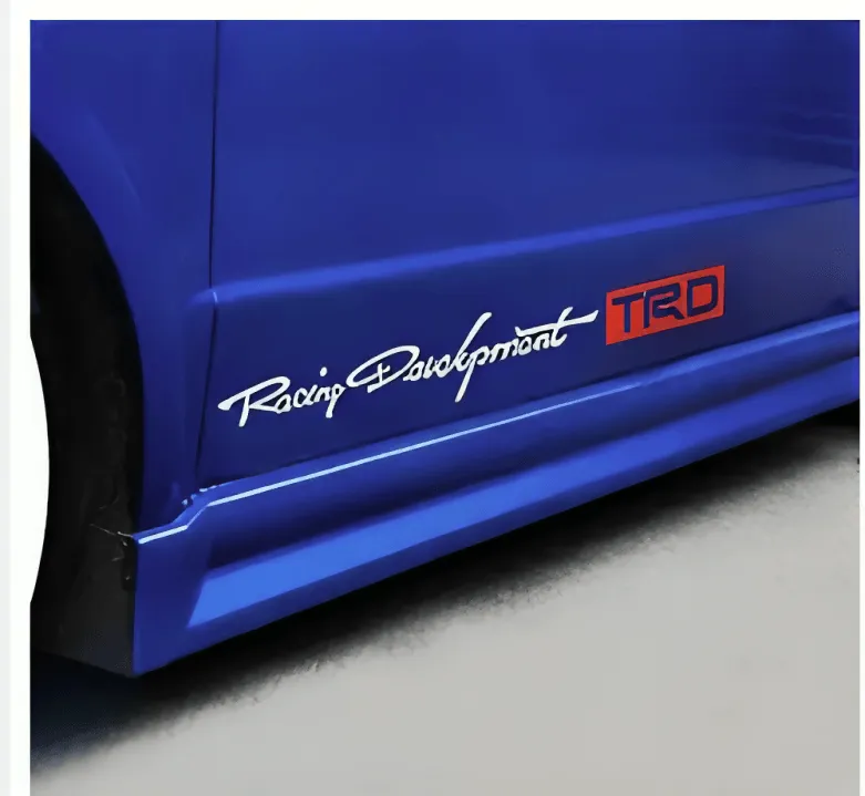 2PCS TRD Car Racing Development Sticker Decals for All cars Racing Development white