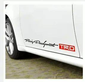 2PCS TRD Car Racing Development Sticker Decals for All cars Racing Development white