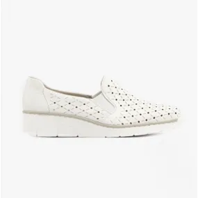 53795-80 Ladies Leather Slip-On Shoes White