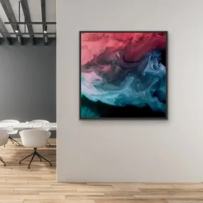A Storm Is Coming - Abstract Red and Grey Landscape Canvas Art Print  Wall Art