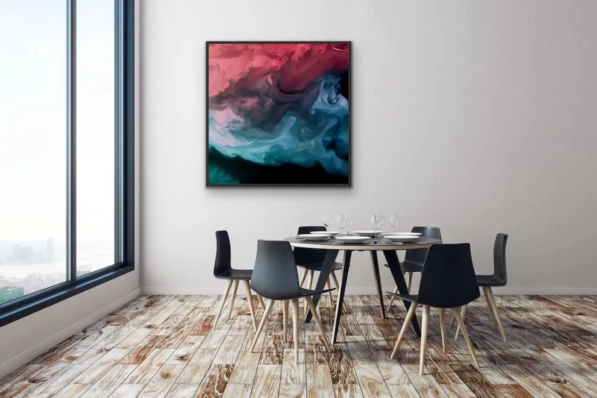 A Storm Is Coming - Abstract Red and Grey Landscape Canvas Art Print  Wall Art