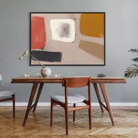 Abstract Neutral Blush Framed Canvas