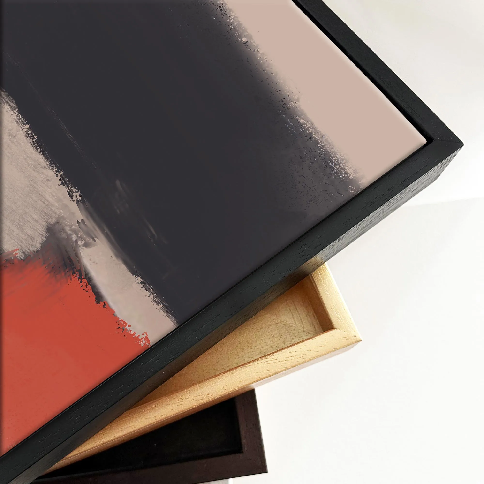 Abstract Neutral Blush Framed Canvas