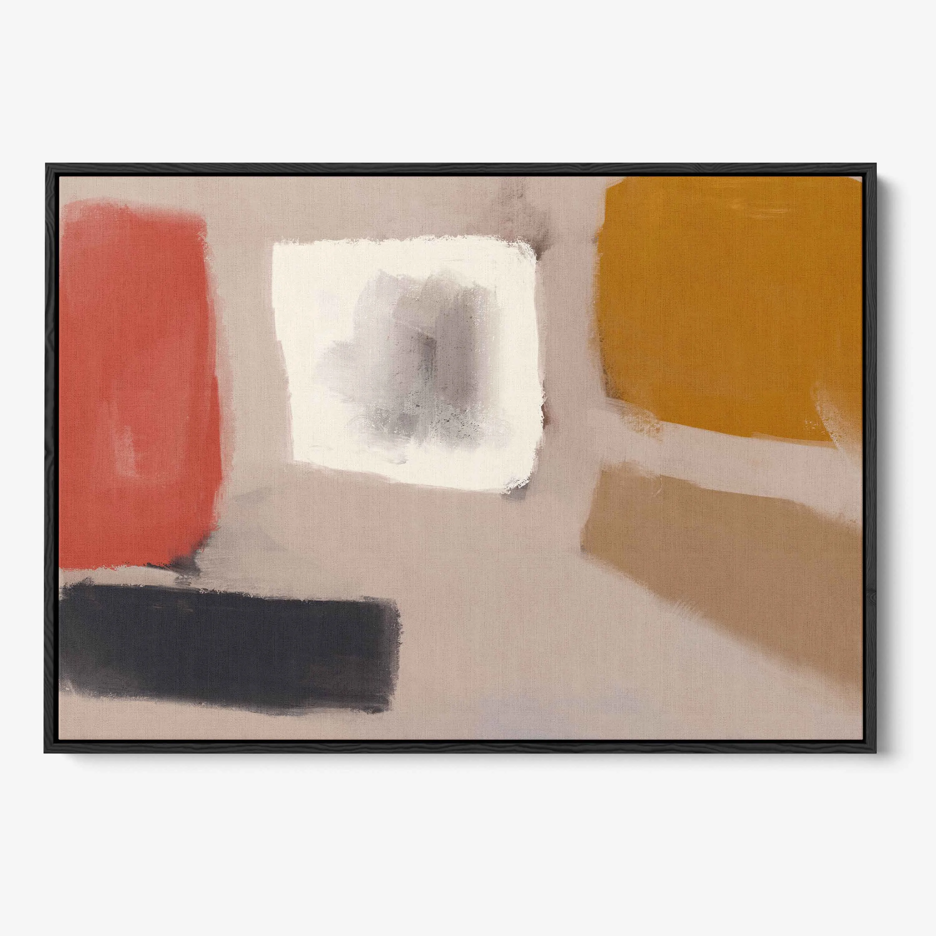 Abstract Neutral Blush Framed Canvas