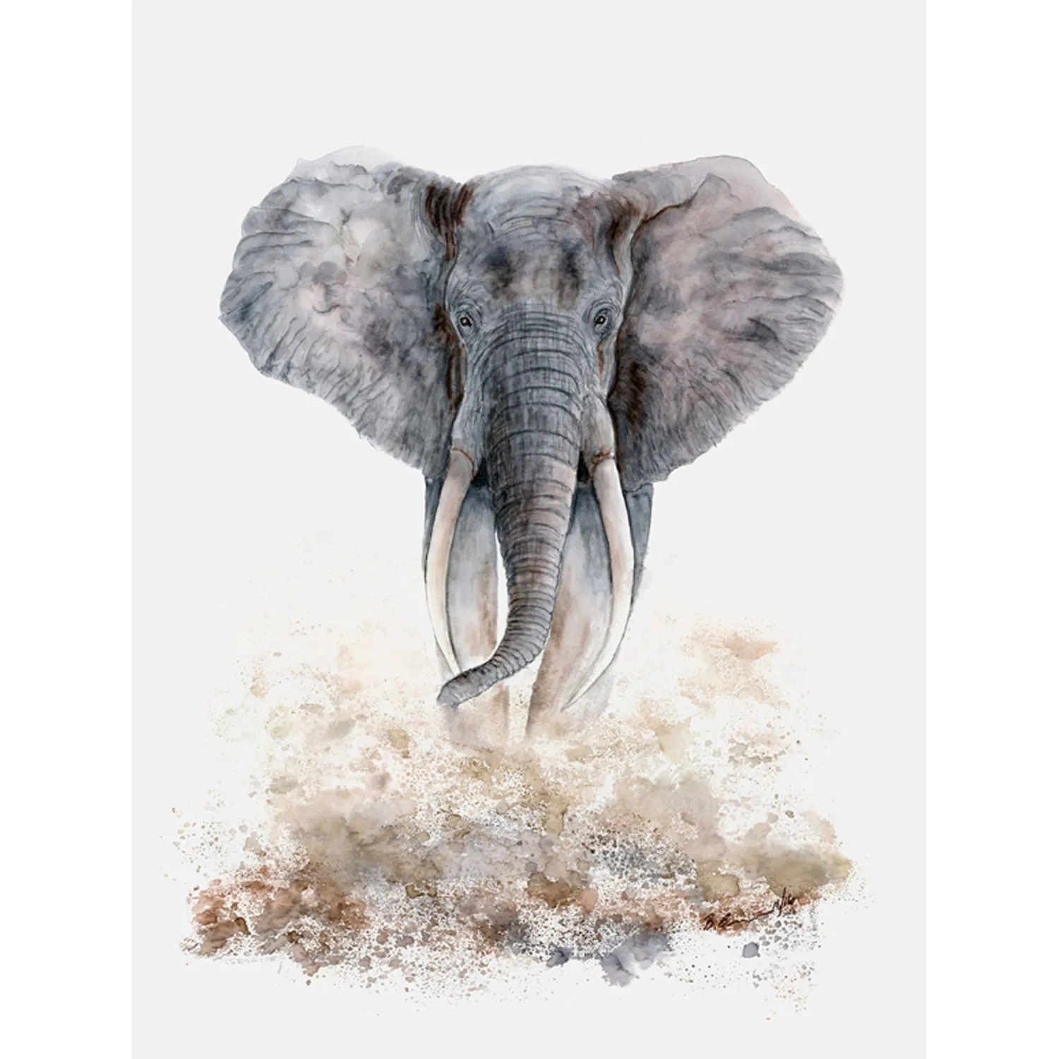 Adult Elephant Portrait Canvas Wall Art
