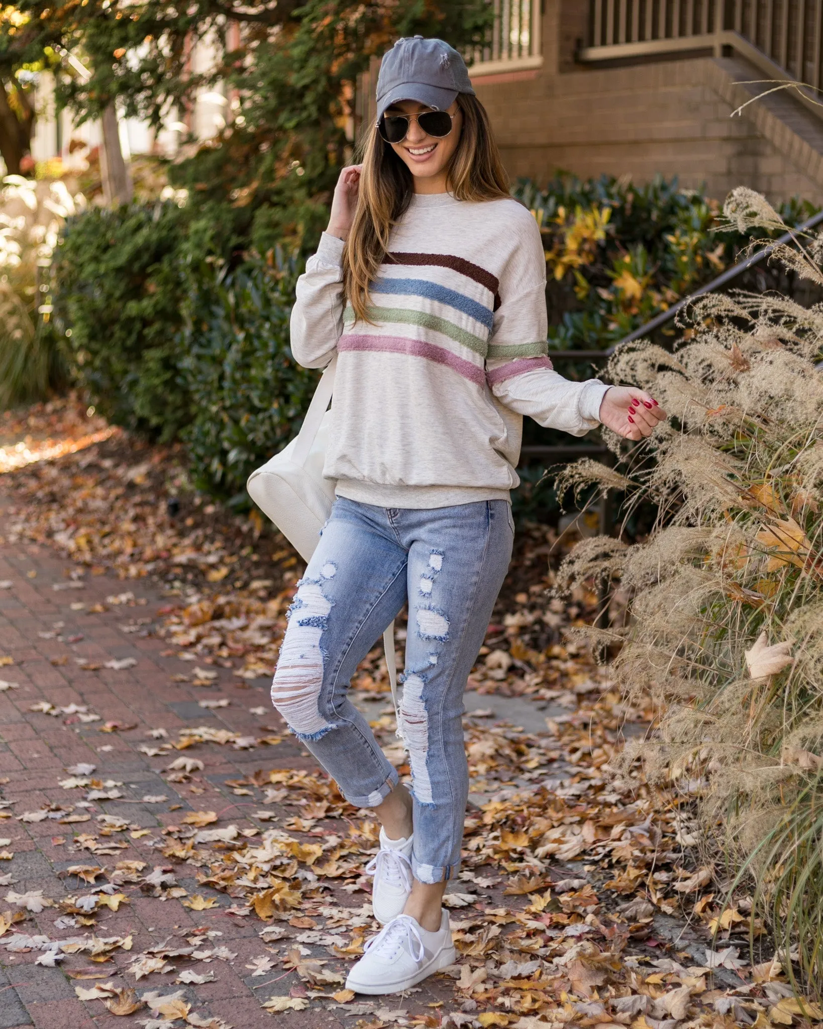 Allie Banded Striped Top