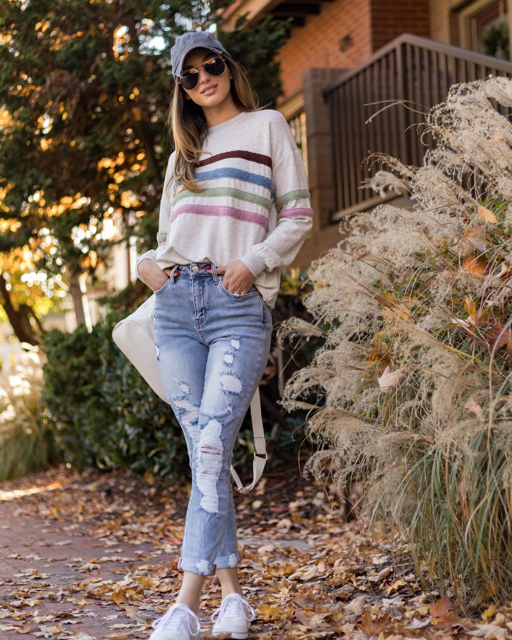 Allie Banded Striped Top