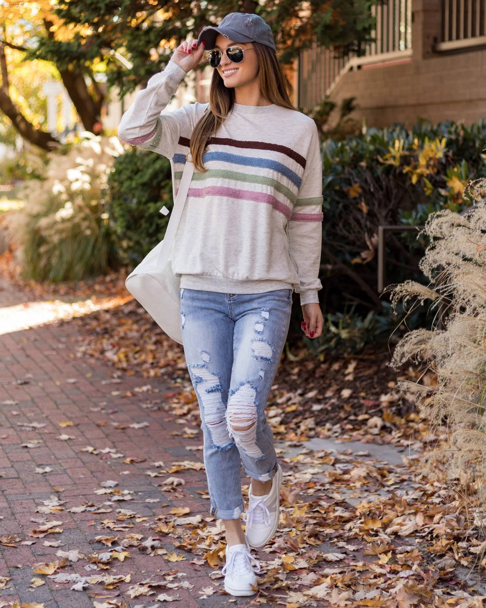Allie Banded Striped Top