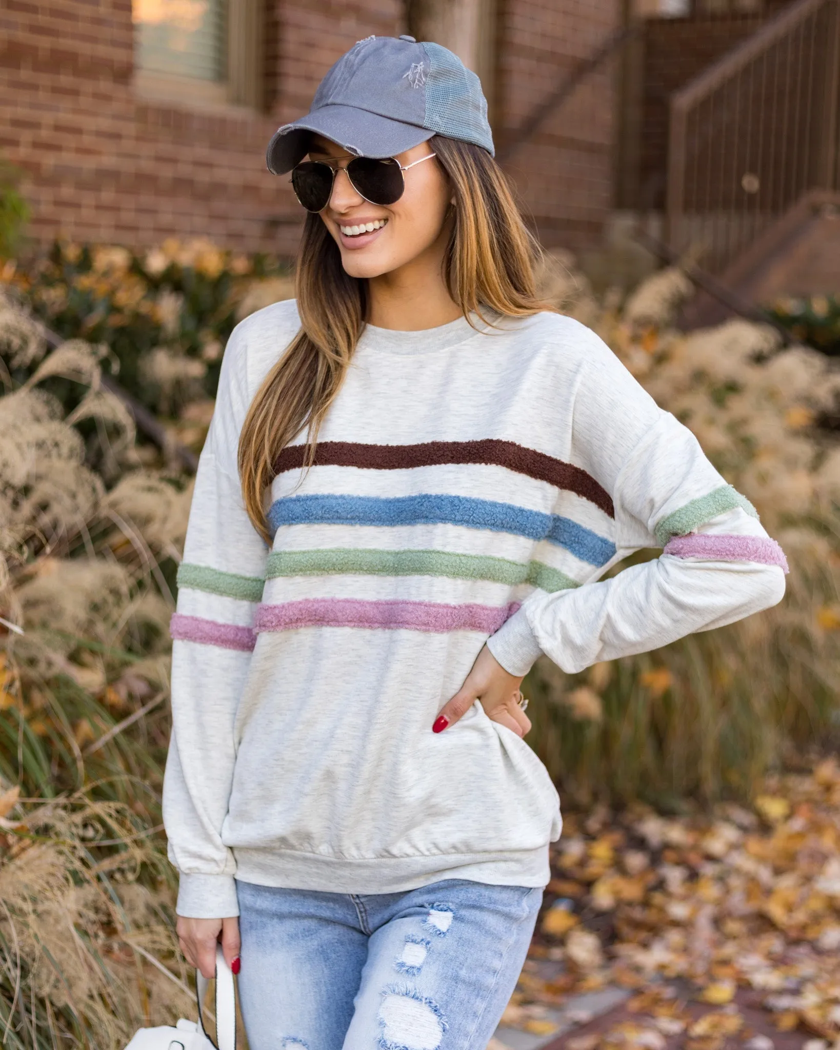 Allie Banded Striped Top