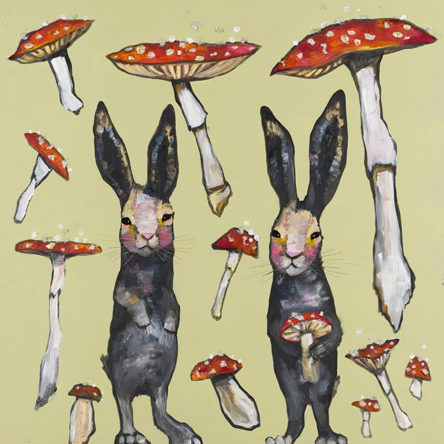 Amanita Muscaria Mushrooms Canvas Wall Art