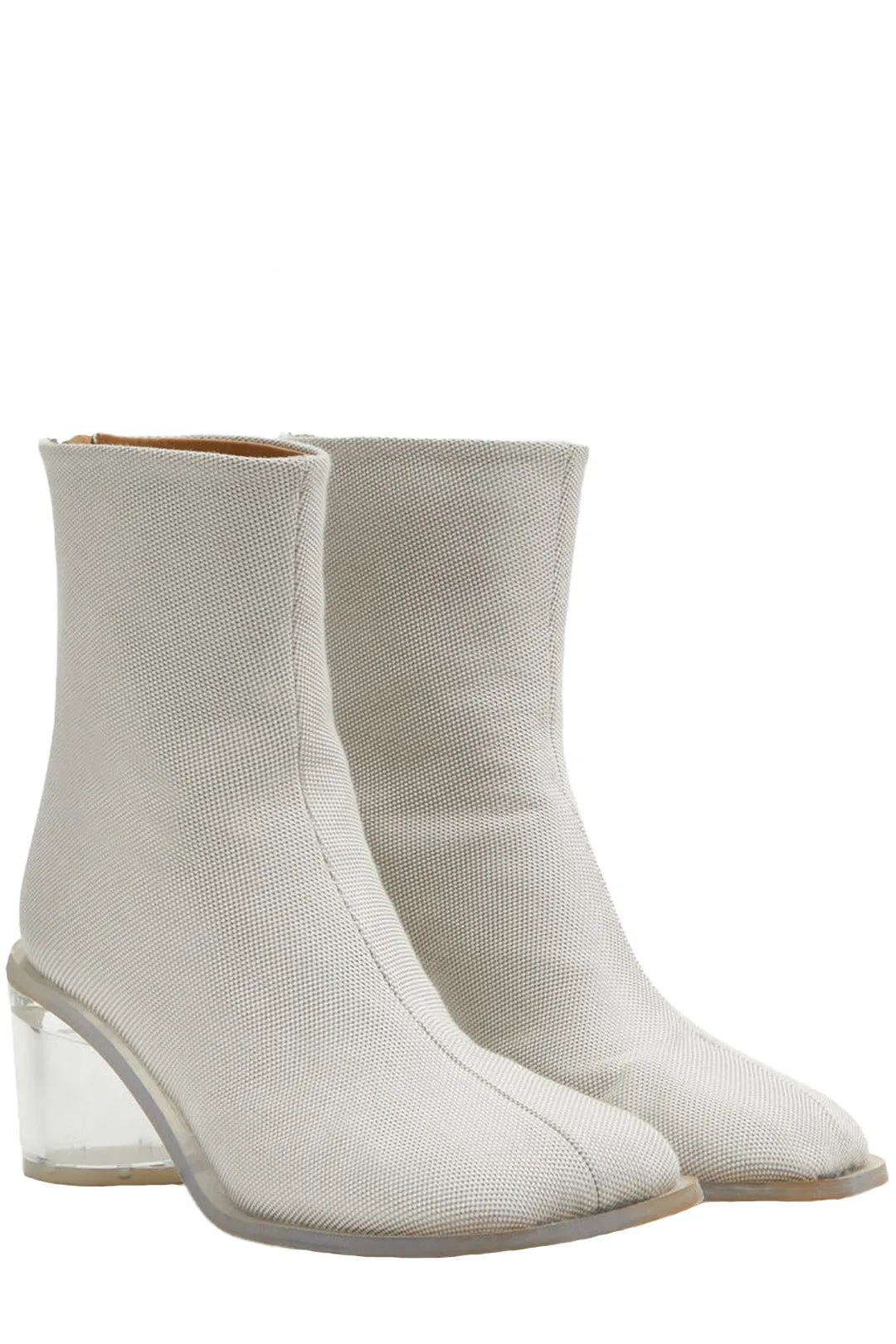 Anatomic Transparent-Heel Leather Ankle Boots