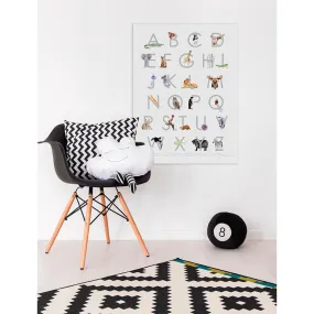 Animal Kingdom ABC's - Gray Canvas Wall Art