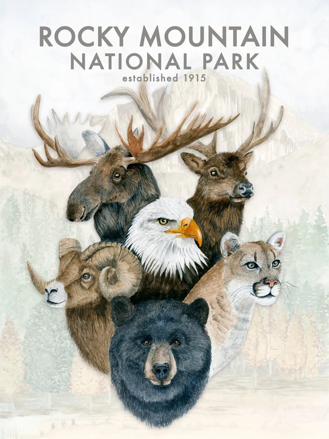 Animal Montage - Rocky Mountain Canvas Wall Art