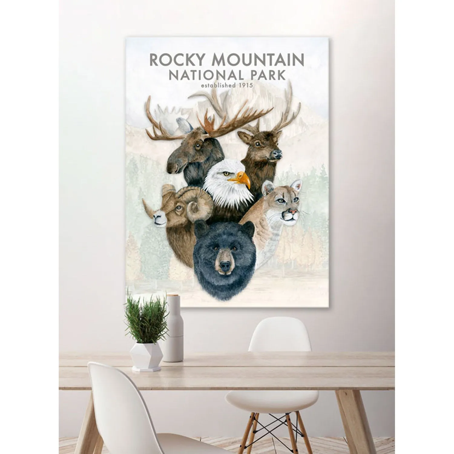Animal Montage - Rocky Mountain Canvas Wall Art