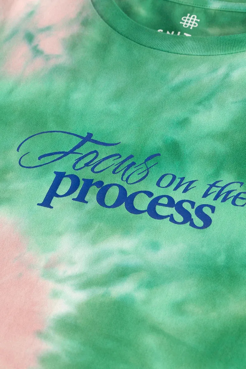 Augusto Green Tie & Dye Oversized Fit T-Shirt