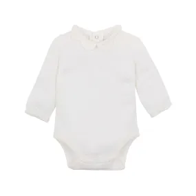 Bebe Penny Collared Bodysuit in Cloud (NB-2)