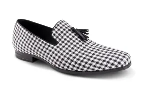 Black Checkered Tassel Loafer