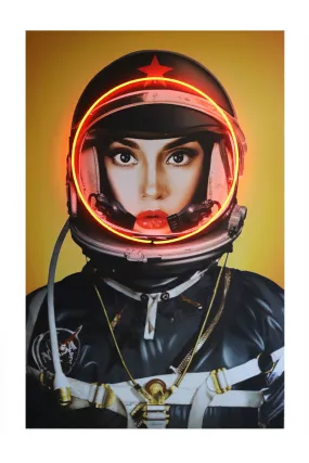 Black NASA Space Neon Wall Art | Andrew Martin Space Girl