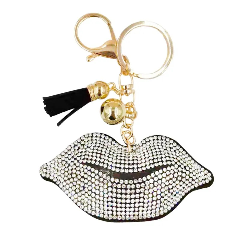 Bling Lips Tassel Keychain