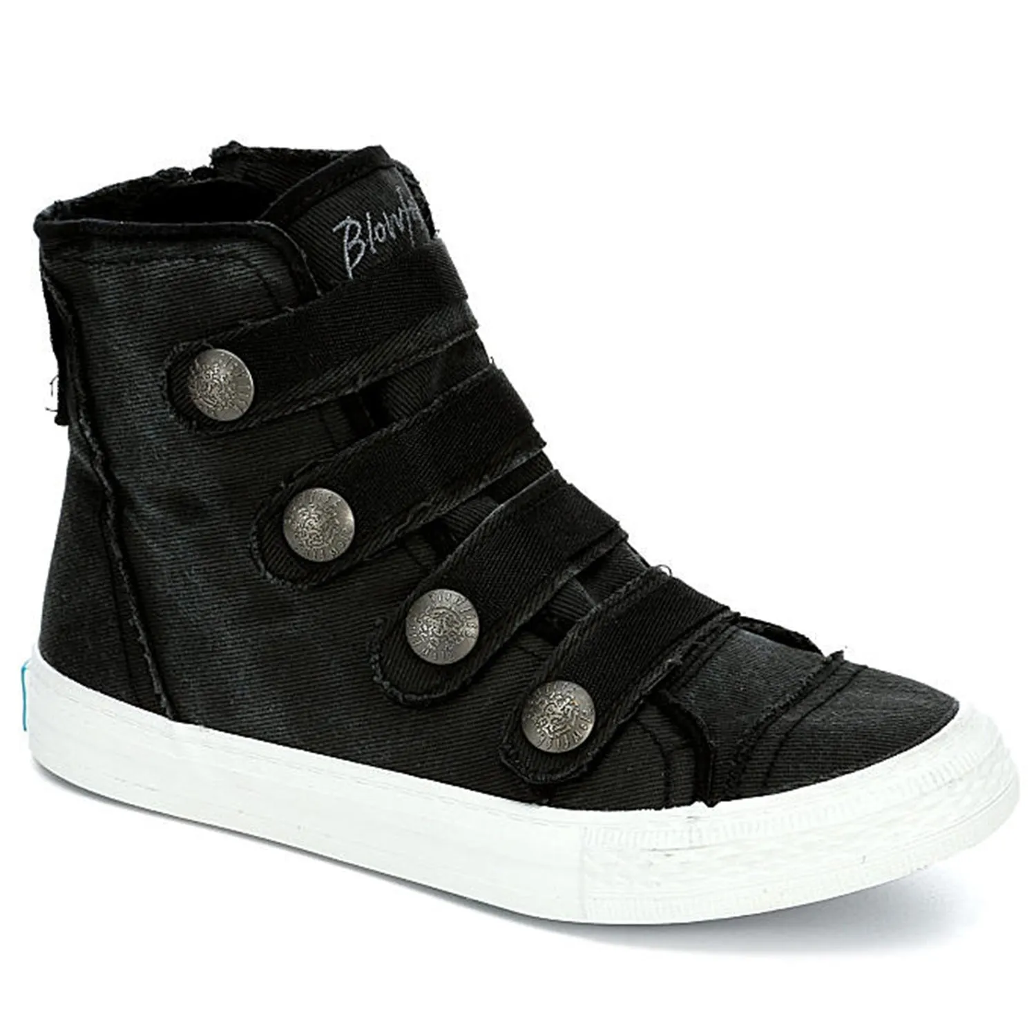 Blowfish Kyan Black Smoked Twill High Top Distressed Fashion Sneakers