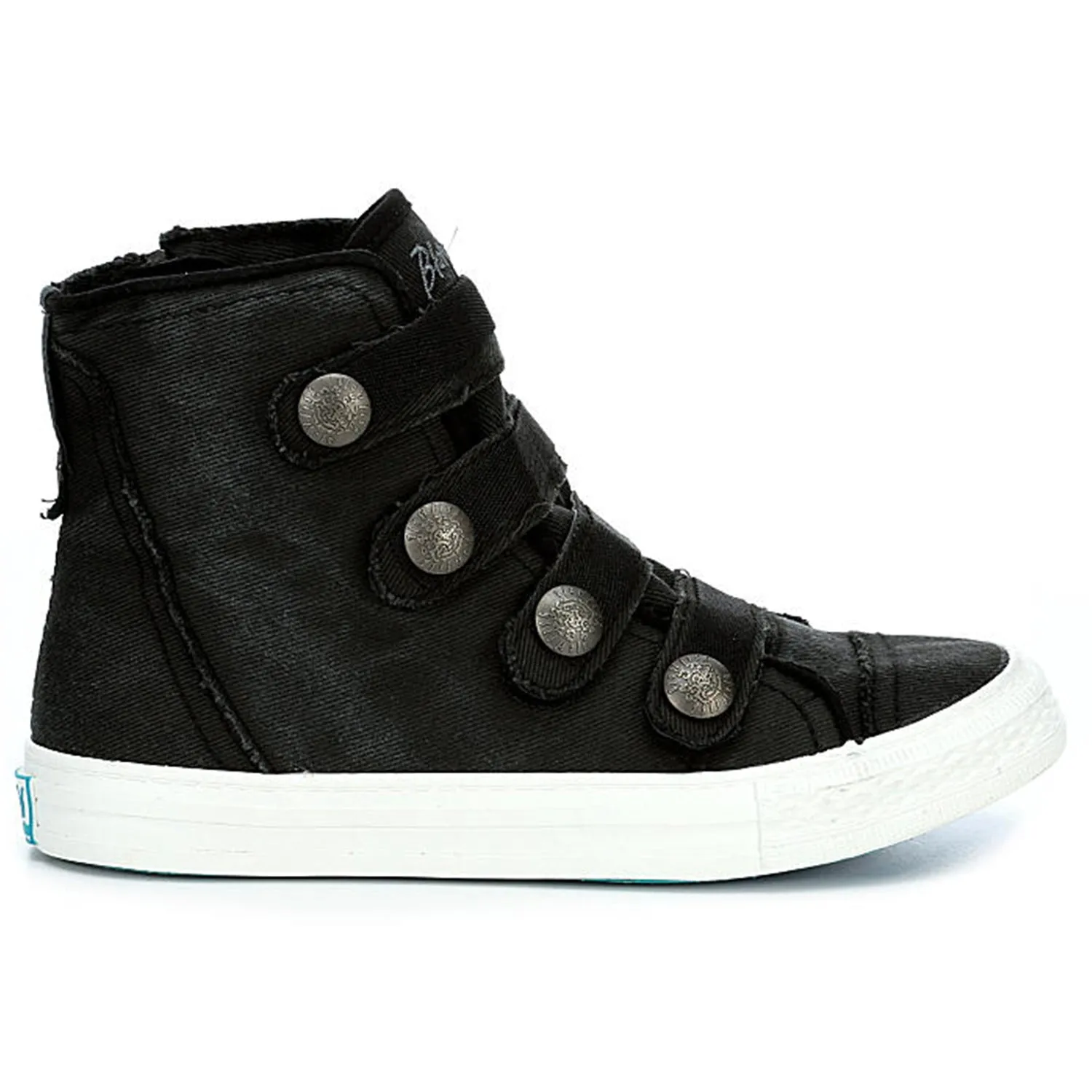 Blowfish Kyan Black Smoked Twill High Top Distressed Fashion Sneakers
