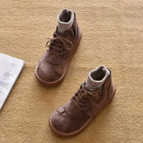 Boots Platform Flat Martin Short Tube