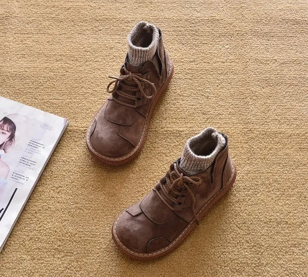 Boots Platform Flat Martin Short Tube