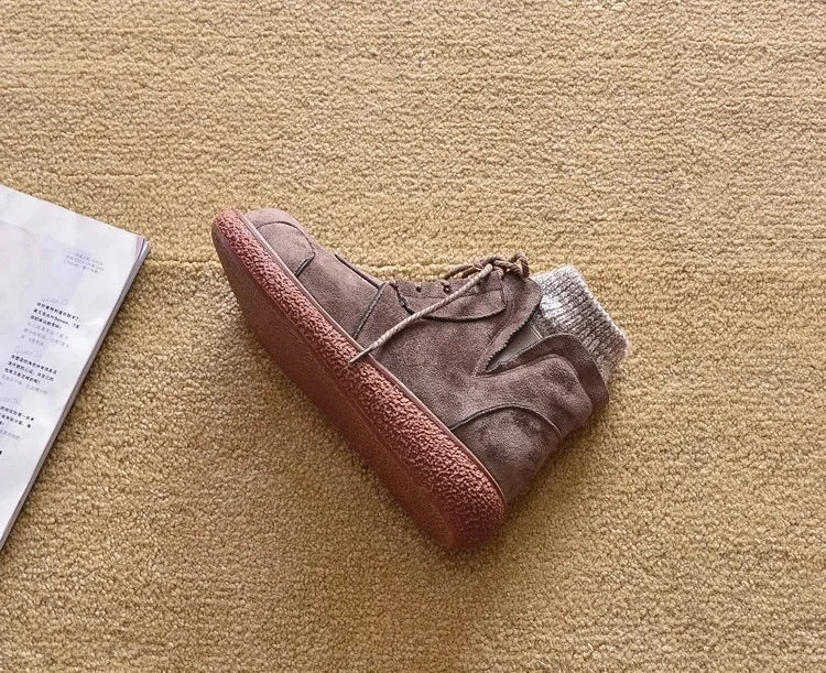 Boots Platform Flat Martin Short Tube