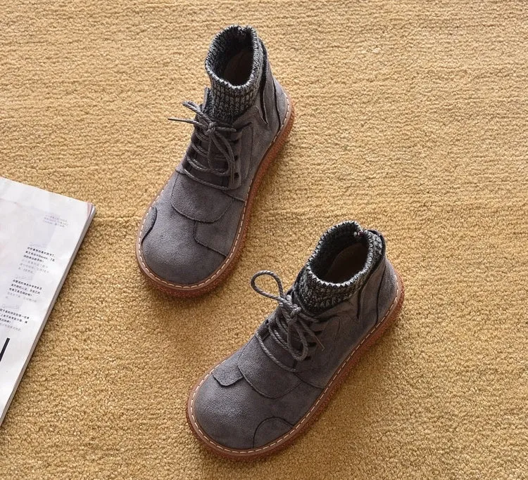 Boots Platform Flat Martin Short Tube
