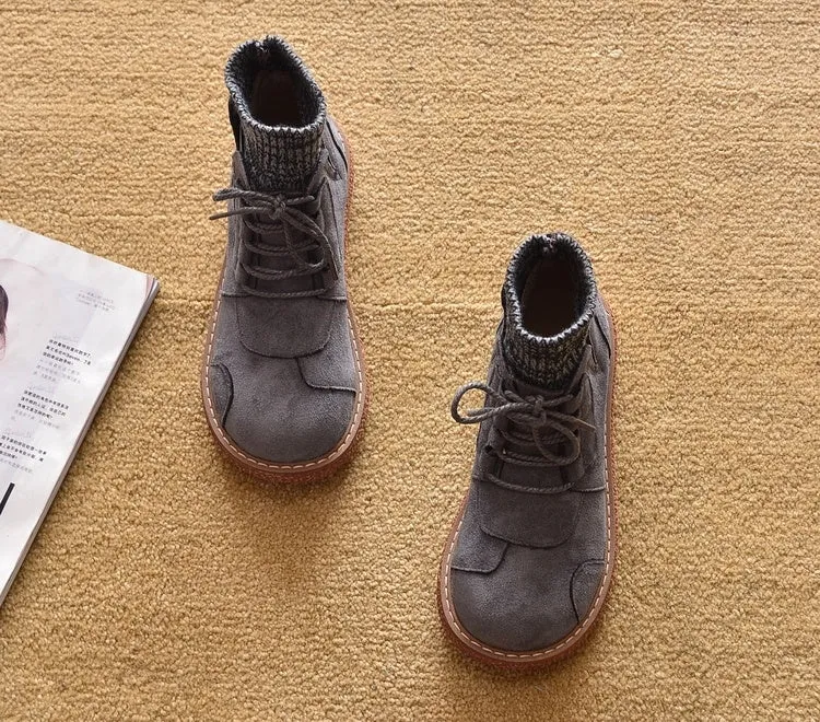 Boots Platform Flat Martin Short Tube