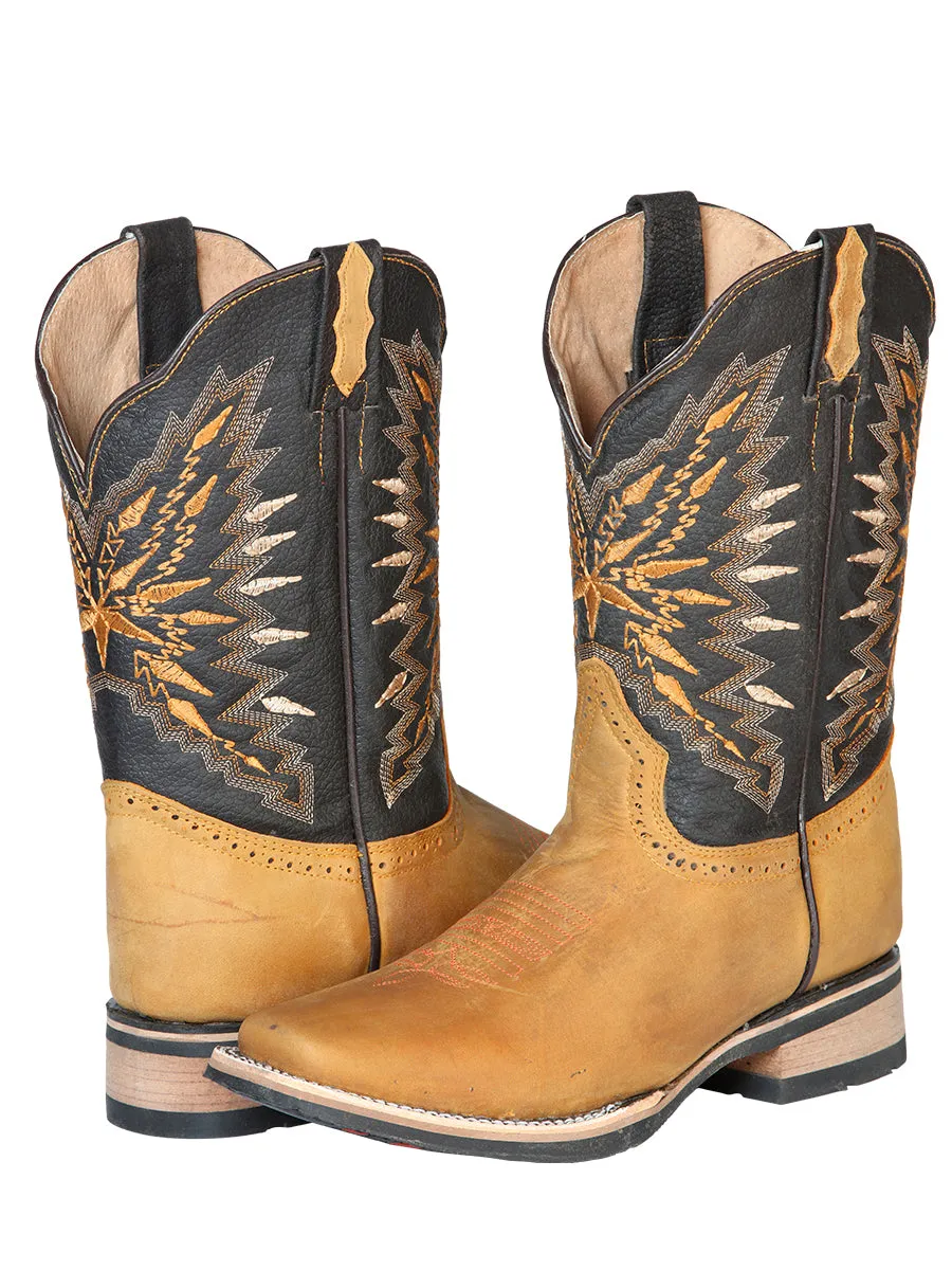 Botas Vaqueras Rodeo Clasicas de Piel Genuina para Hombre 'El General' - ID: 126233