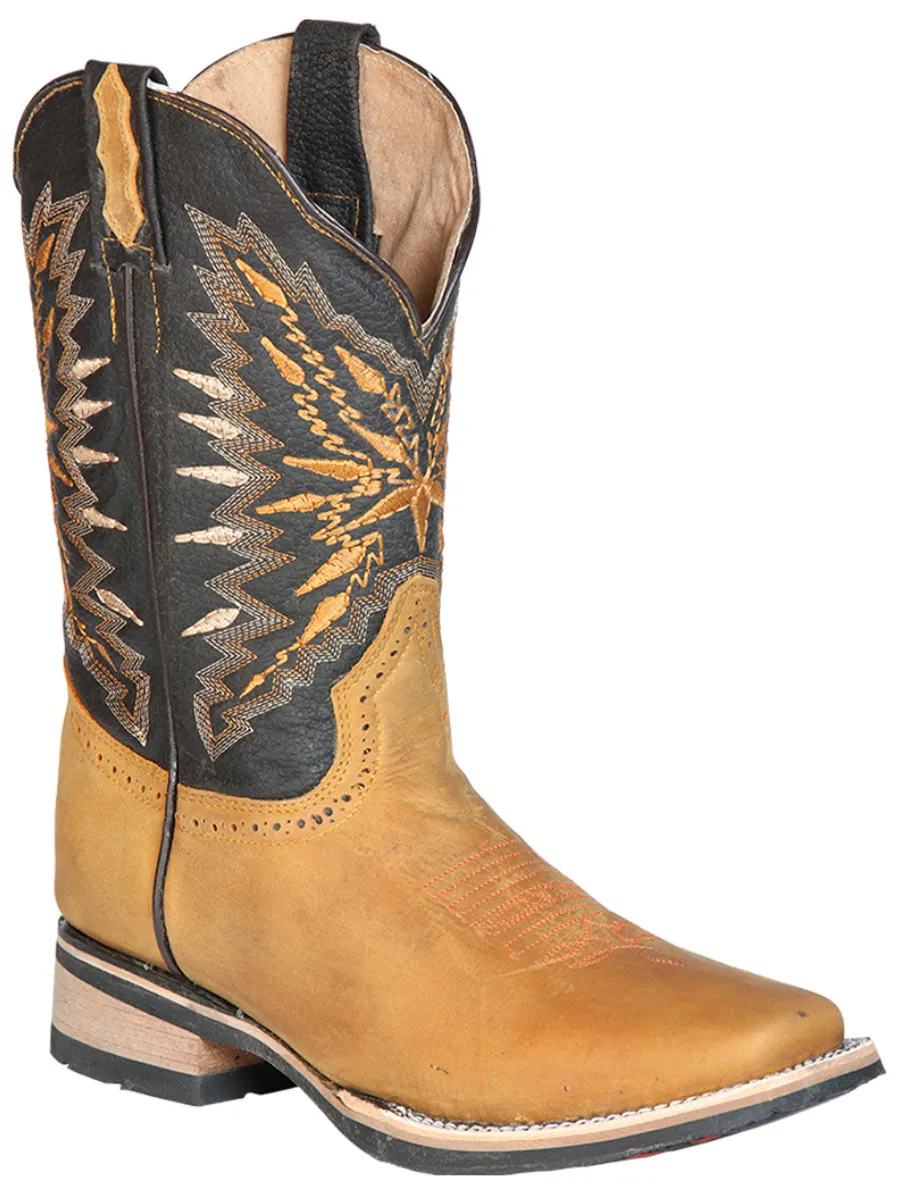 Botas Vaqueras Rodeo Clasicas de Piel Genuina para Hombre 'El General' - ID: 126233