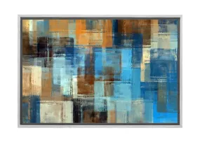Brown and Blue Abstract | Canvas Wall Art Print