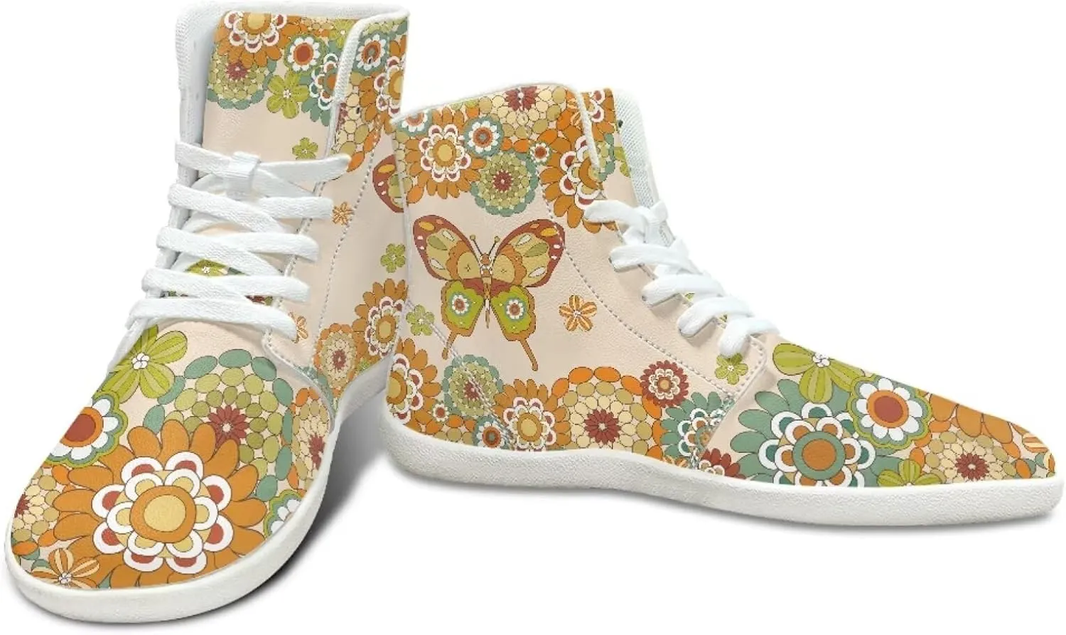 Butterfly Dragonfly Print High Tops Running Sneakers for Women Men Fitness Ankle Support Shoes