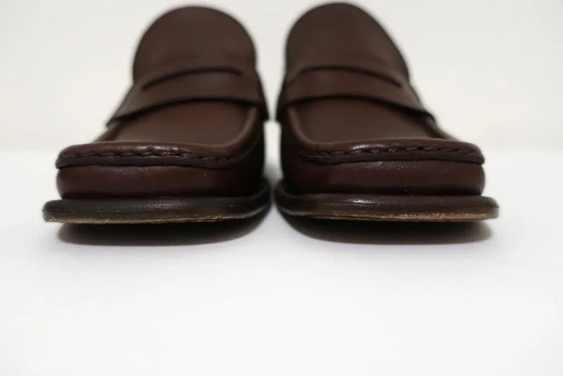 BY FAR Britney Penny Loafers Brown Leather Size 38
