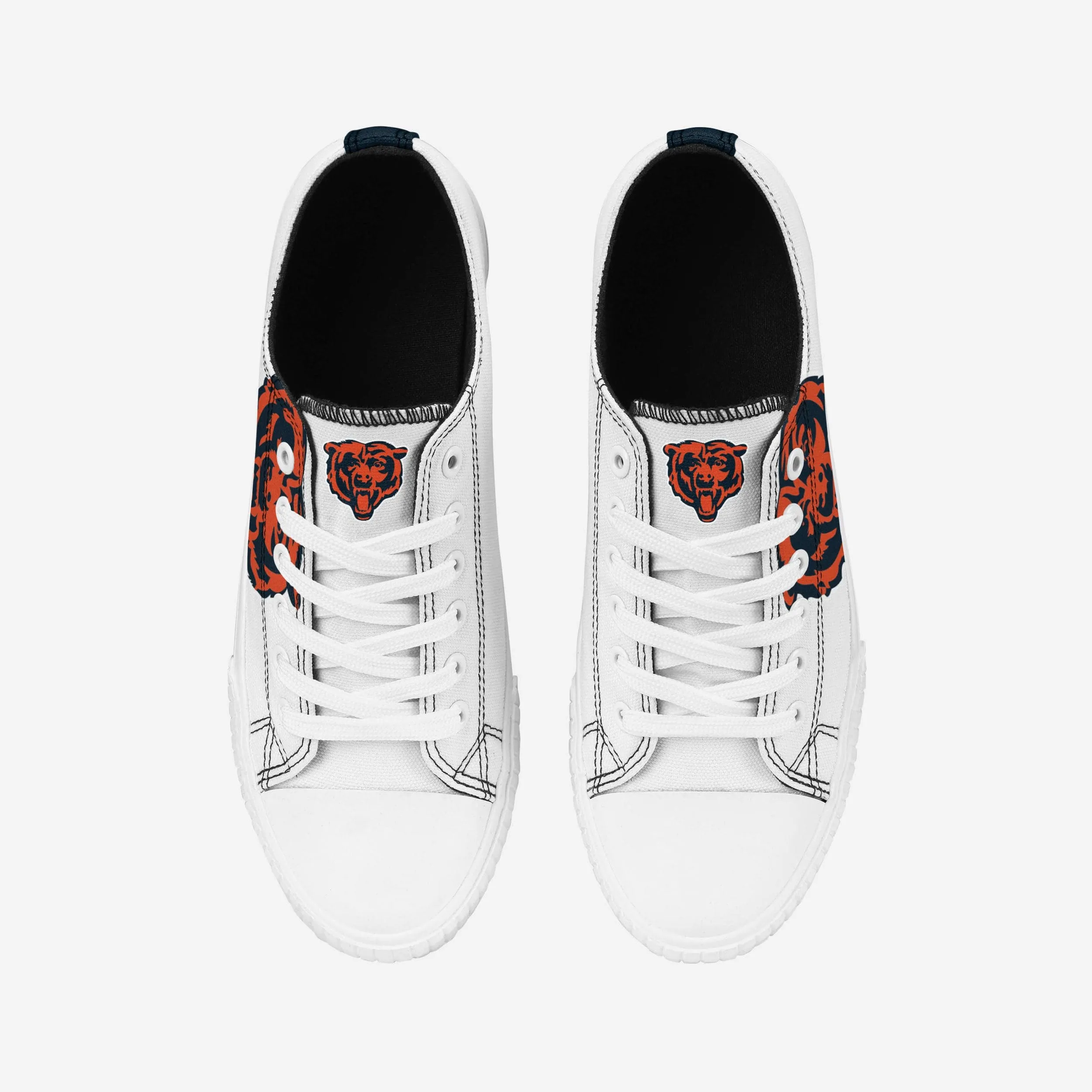 Chicago Bears Womens Big Logo Low Top White Canvas Shoes