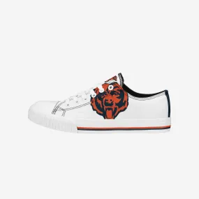 Chicago Bears Womens Big Logo Low Top White Canvas Shoes