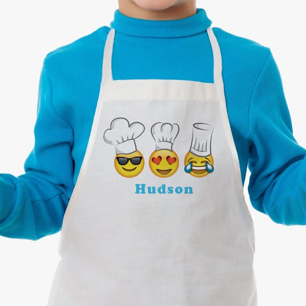 Cool Love Laugh Emoji Personalized Kids Apron
