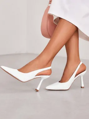 CUCCOO BIZCHIC Woman Shoes Fashionable Open Back High Heel Pumps With Front Strap Wedding Shoes For Summer Graduation Heels Prom Heels Vacation Shoes Summer Sale