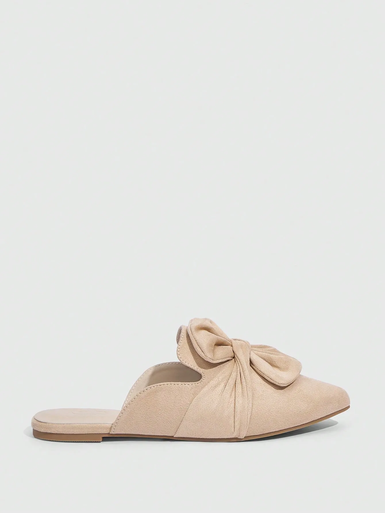CUCCOO CHICEST Woman Shoes Fashionable Apricot Color Flat Half Slippers With Big Bowknot Decoration For Spring And Summer Vacation Shoes Summer Sale Elegant Flats