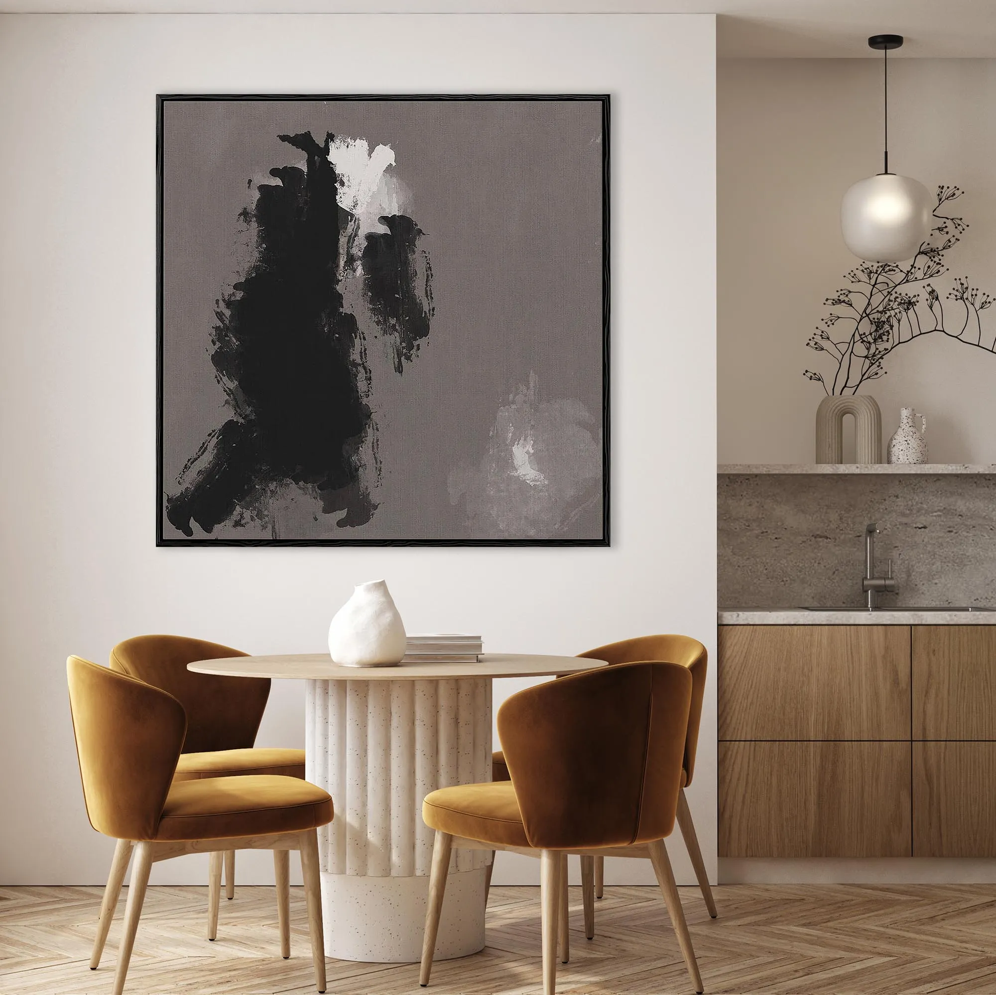 Dark Hues Framed Canvas