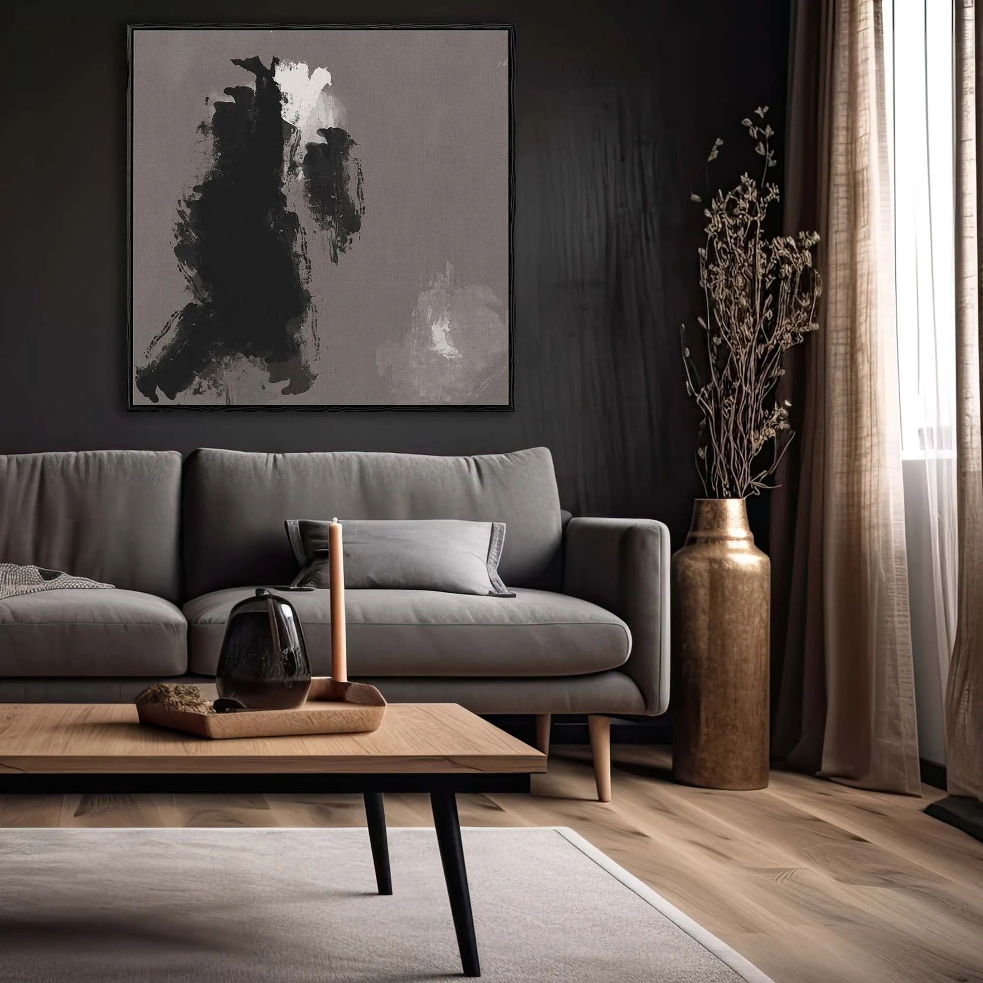 Dark Hues Framed Canvas