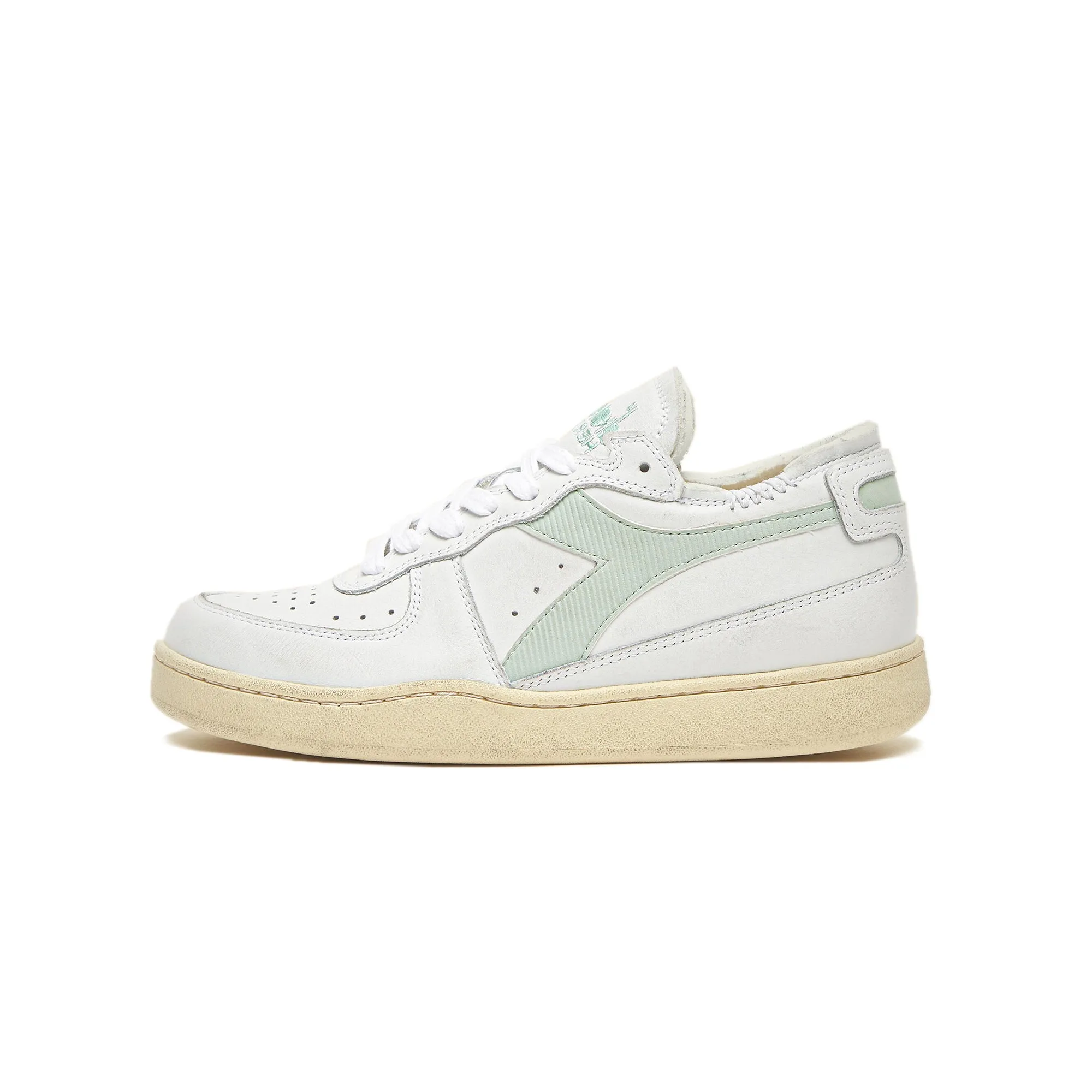 Diadora Mens Mi Basket Row Cut Shoes 'White/Smoke Green'