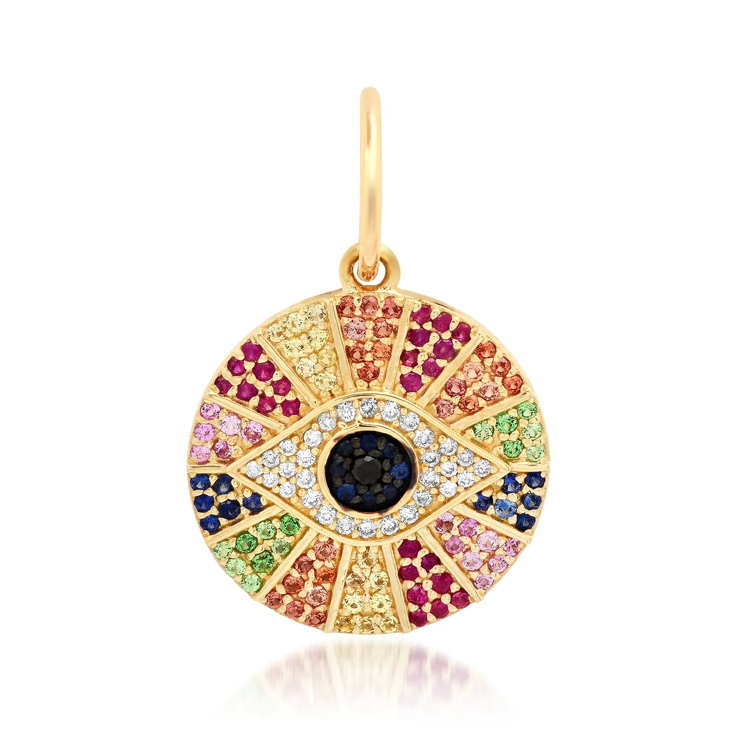 Diamond & Rainbow Sapphire Evil Eye Charm
