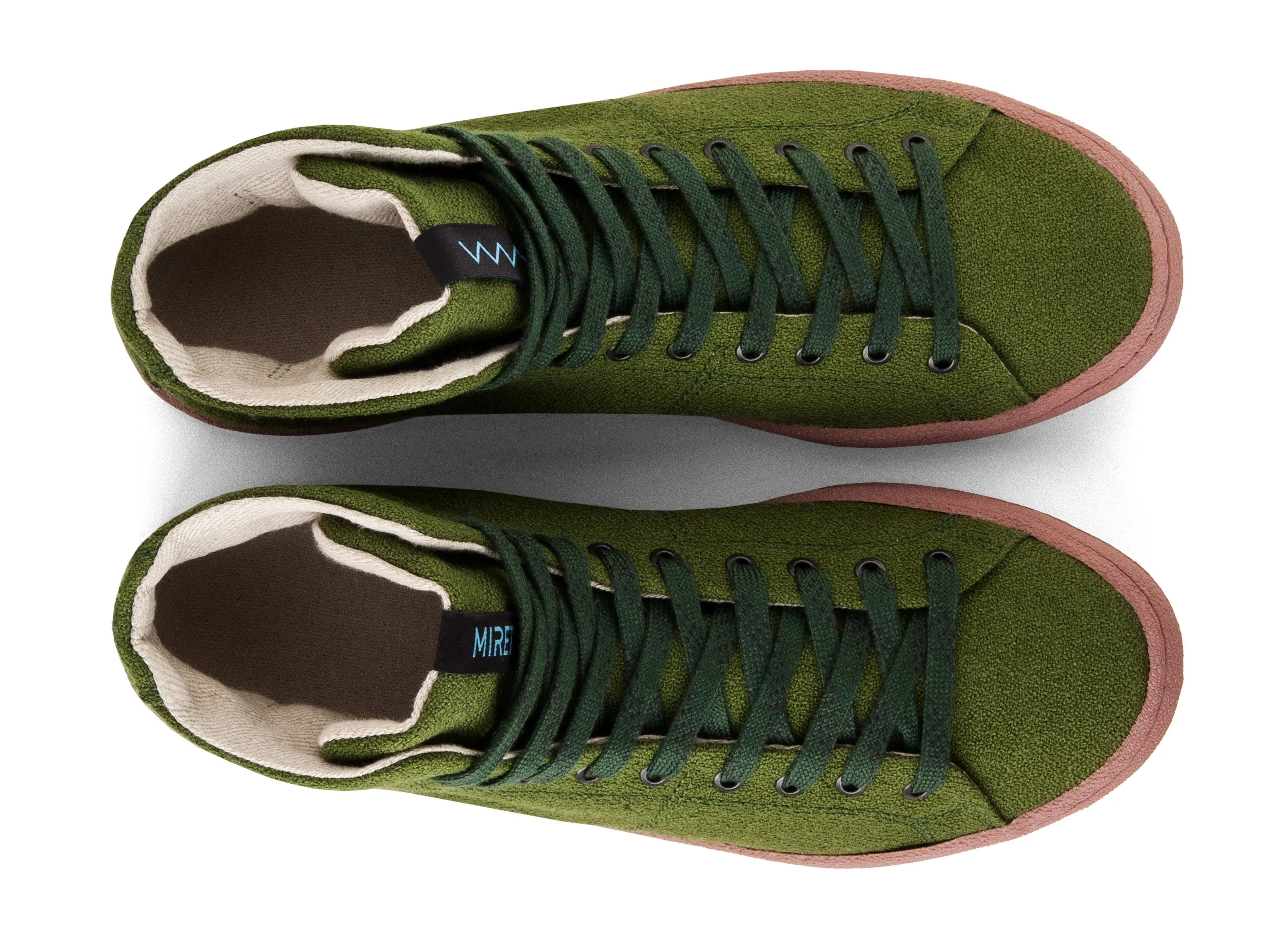 Moss Green and Rose Pink Outsole Sneakers