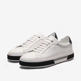Ether-White/Black Leather Trainers Women