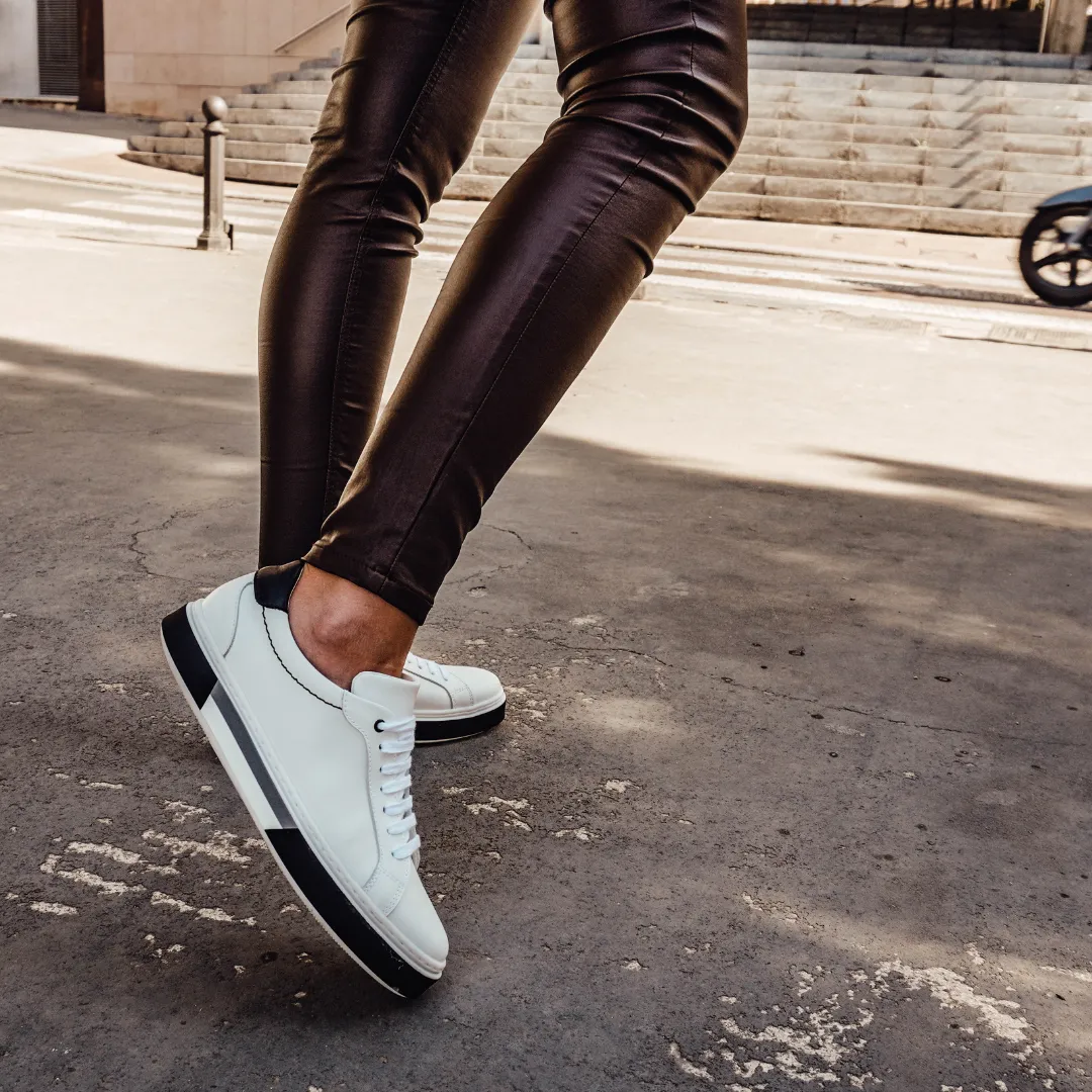 Ether-White/Black Leather Trainers Women